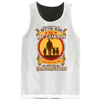 God Sent Me My Grandson And Granddaughters Mesh Reversible Basketball Jersey Tank