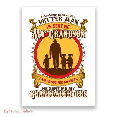 God Sent Me My Grandson And Granddaughters Poster