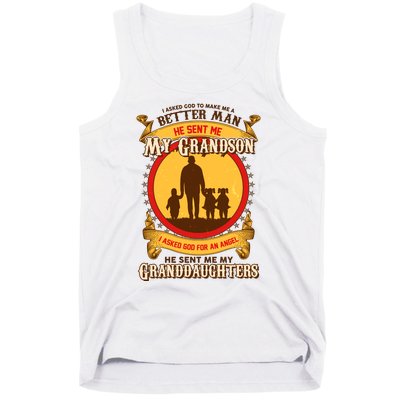 God Sent Me My Grandson And Granddaughters Tank Top