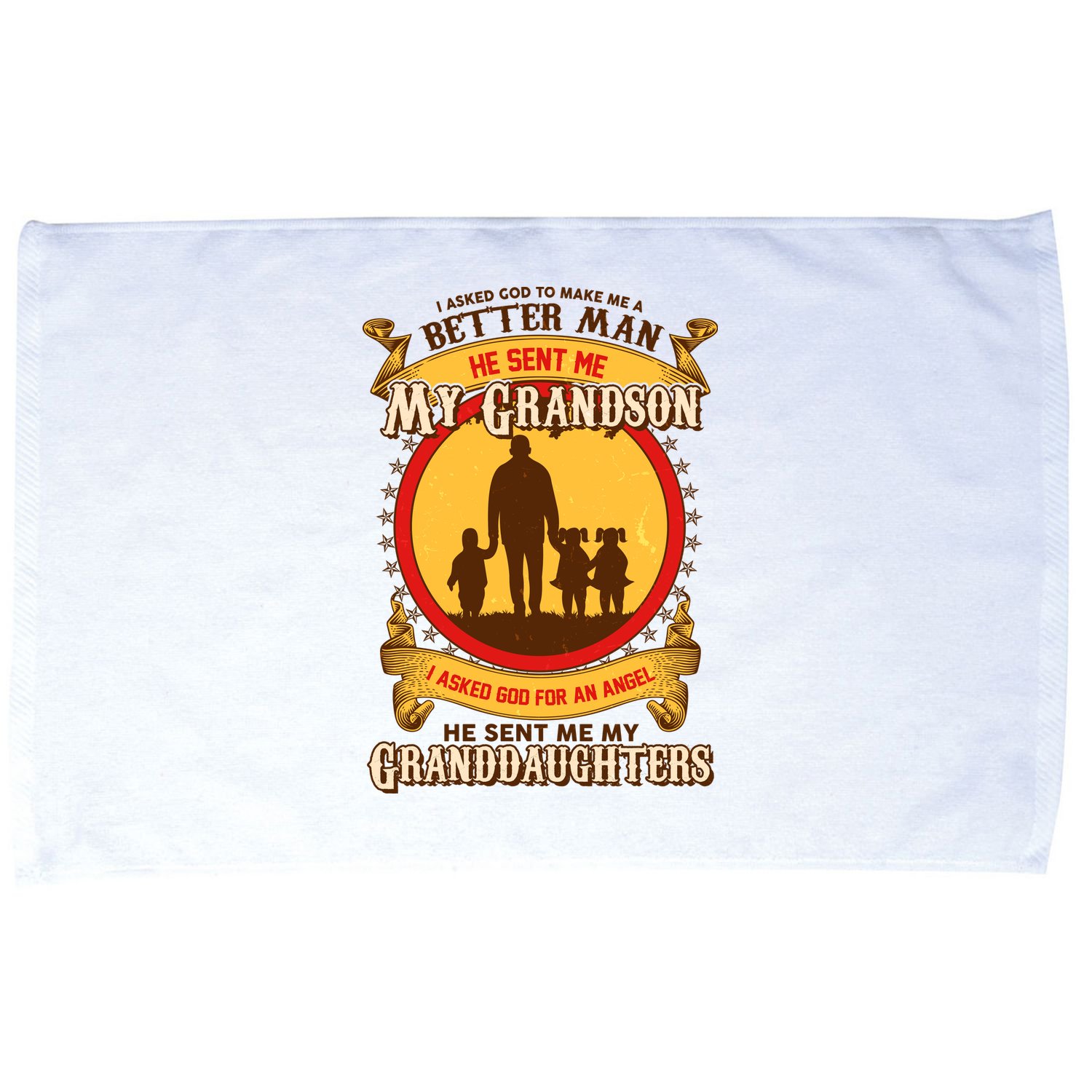 God Sent Me My Grandson And Granddaughters Microfiber Hand Towel
