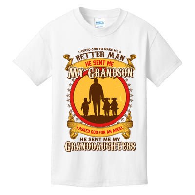 God Sent Me My Grandson And Granddaughters Kids T-Shirt
