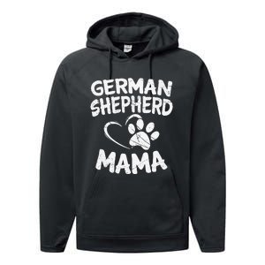 German Shepherd Mama Lover Mom Dog Owner Gifts Performance Fleece Hoodie