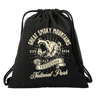 Great Smoky Mountains National Park Tennessee Bear Hike Meaningful Gift Drawstring Bag