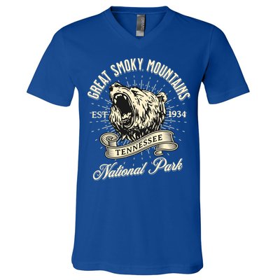Great Smoky Mountains National Park Tennessee Bear Hike Meaningful Gift V-Neck T-Shirt