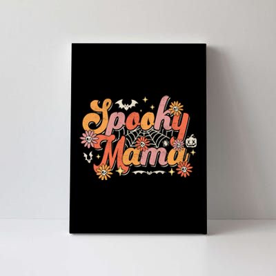 Groovy Spooky Mama Retro Halloween Ghost Witchy Spooky Mom Canvas