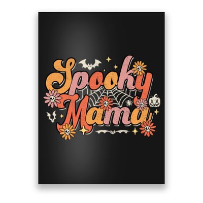 Groovy Spooky Mama Retro Halloween Ghost Witchy Spooky Mom Poster