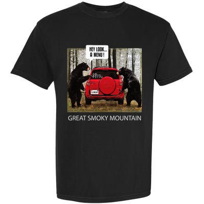 Great Smoky Mountain Bears Hey Look A Menu Garment-Dyed Heavyweight T-Shirt