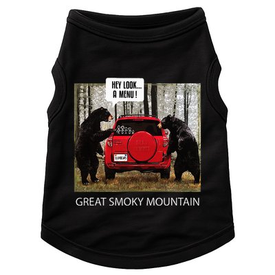 Great Smoky Mountain Bears Hey Look A Menu Doggie Tank