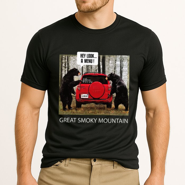 Great Smoky Mountain Bears Hey Look A Menu Cooling Performance Crew T-Shirt