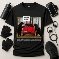Great Smoky Mountain Bears Hey Look A Menu Cooling Performance Crew T-Shirt