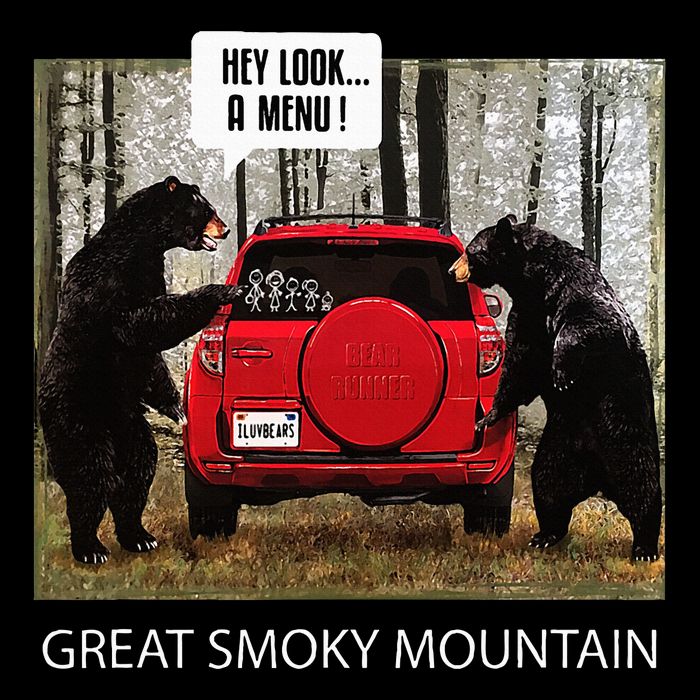 Great Smoky Mountain Bears Hey Look A Menu Cooling Performance Crew T-Shirt