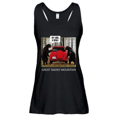 Great Smoky Mountain Bears Hey Look A Menu Ladies Essential Flowy Tank
