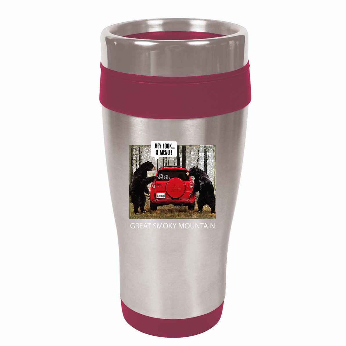 Great Smoky Mountain Bears Hey Look A Menu 16oz Travel Tumbler