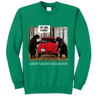 Great Smoky Mountain Bears Hey Look A Menu Sweatshirt