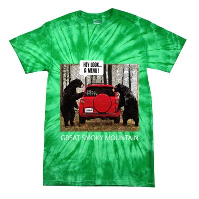 Great Smoky Mountain Bears Hey Look A Menu Tie-Dye T-Shirt