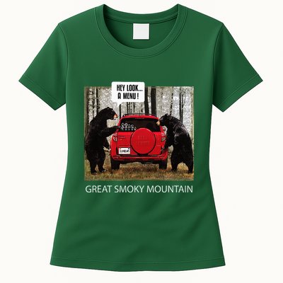 Great Smoky Mountain Bears Hey Look A Menu Womens T-Shirt