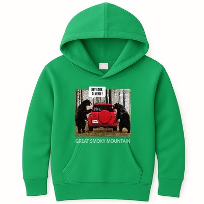 Great Smoky Mountain Bears Hey Look A Menu Kids Hoodie
