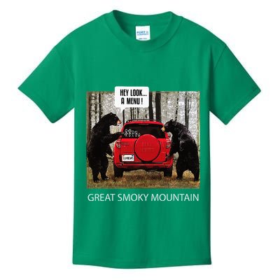 Great Smoky Mountain Bears Hey Look A Menu Kids T-Shirt