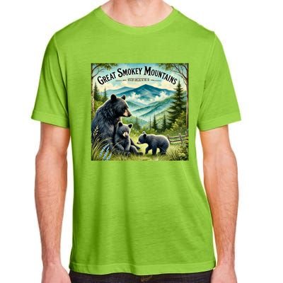 Great Smokey Mountains Black Bear Mother And Cub Adult ChromaSoft Performance T-Shirt