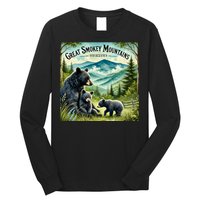 Great Smokey Mountains Black Bear Mother And Cub Long Sleeve Shirt