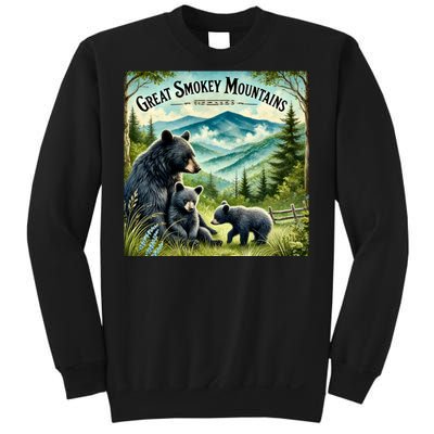 Great Smokey Mountains Black Bear Mother And Cub Sweatshirt