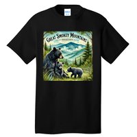 Great Smokey Mountains Black Bear Mother And Cub Tall T-Shirt