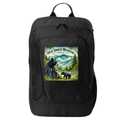 Great Smokey Mountains Black Bear Mother And Cub City Backpack