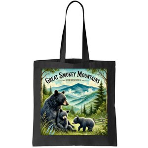 Great Smokey Mountains Black Bear Mother And Cub Tote Bag