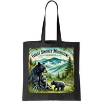 Great Smokey Mountains Black Bear Mother And Cub Tote Bag