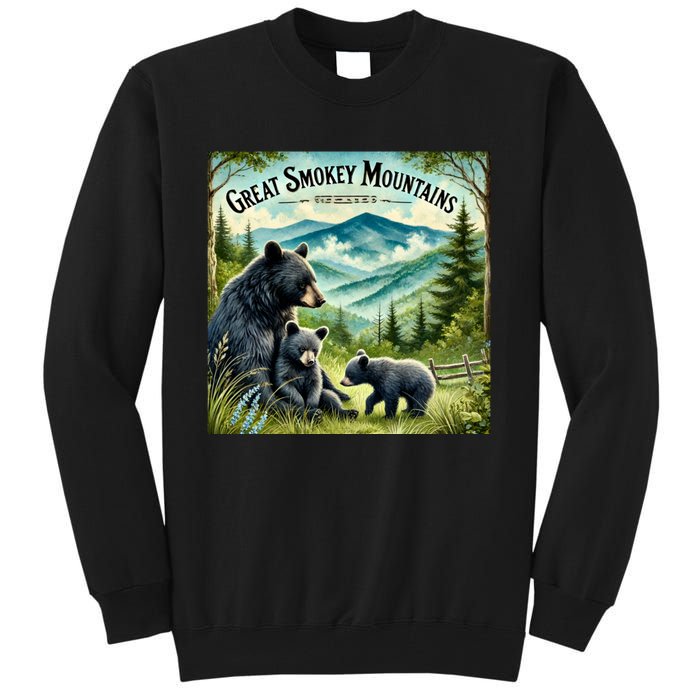 Great Smokey Mountains Black Bear Mother And Cub Tall Sweatshirt