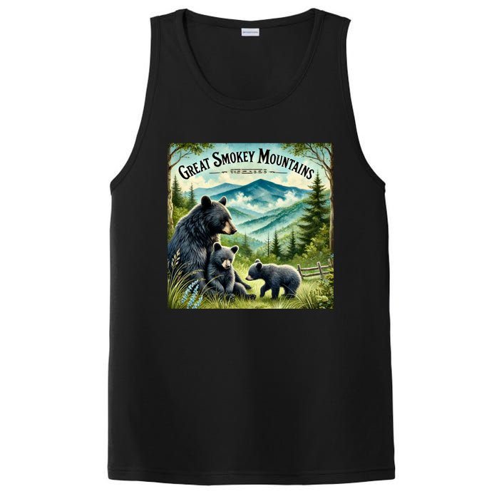 Great Smokey Mountains Black Bear Mother And Cub PosiCharge Competitor Tank