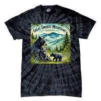 Great Smokey Mountains Black Bear Mother And Cub Tie-Dye T-Shirt