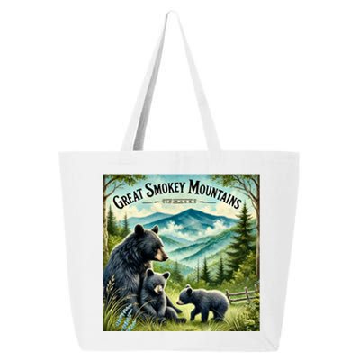 Great Smokey Mountains Black Bear Mother And Cub 25L Jumbo Tote