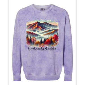 Great Smoky Mountains Fall Leaves Colorblast Crewneck Sweatshirt