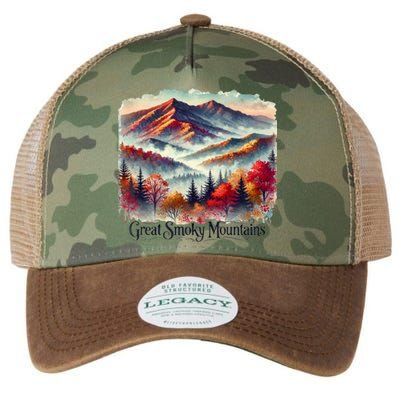 Great Smoky Mountains Fall Leaves Legacy Tie Dye Trucker Hat