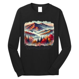 Great Smoky Mountains Fall Leaves Long Sleeve Shirt