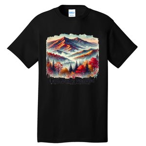 Great Smoky Mountains Fall Leaves Tall T-Shirt