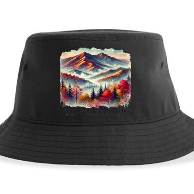 Great Smoky Mountains Fall Leaves Sustainable Bucket Hat