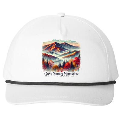 Great Smoky Mountains Fall Leaves Snapback Five-Panel Rope Hat