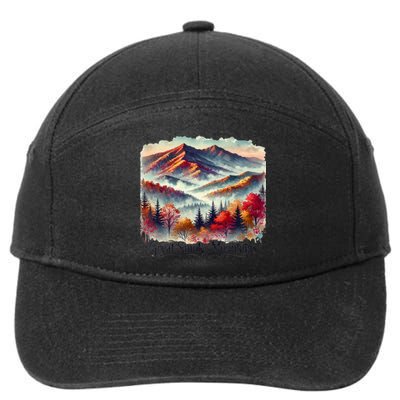 Great Smoky Mountains Fall Leaves 7-Panel Snapback Hat