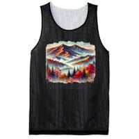 Great Smoky Mountains Fall Leaves Mesh Reversible Basketball Jersey Tank