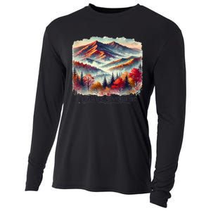 Great Smoky Mountains Fall Leaves Cooling Performance Long Sleeve Crew