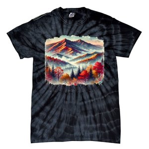 Great Smoky Mountains Fall Leaves Tie-Dye T-Shirt