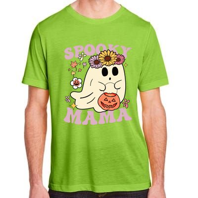 Groovy Spooky Mama Vibes Halloween Hippi Ghost Spooky Season Gift Adult ChromaSoft Performance T-Shirt