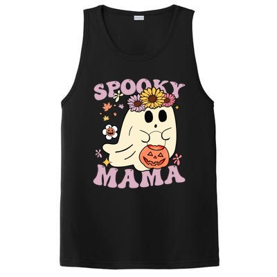 Groovy Spooky Mama Vibes Halloween Hippi Ghost Spooky Season Gift PosiCharge Competitor Tank