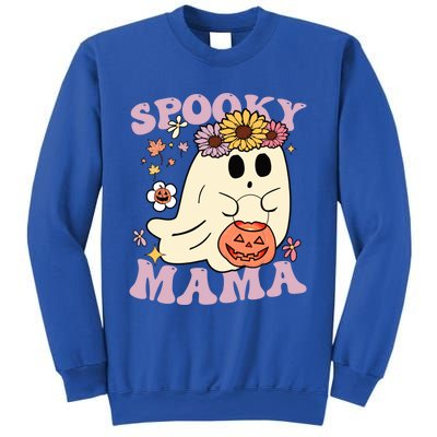 Groovy Spooky Mama Vibes Halloween Hippi Ghost Spooky Season Gift Sweatshirt