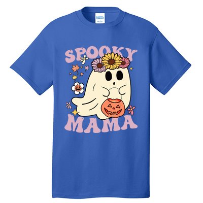 Groovy Spooky Mama Vibes Halloween Hippi Ghost Spooky Season Gift Tall T-Shirt