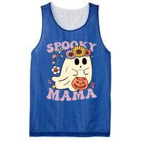 Groovy Spooky Mama Vibes Halloween Hippi Ghost Spooky Season Gift Mesh Reversible Basketball Jersey Tank