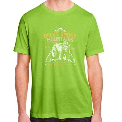 Great Smoky Mountains Cool Gift National Park Bear Vintage Cool Gift Adult ChromaSoft Performance T-Shirt