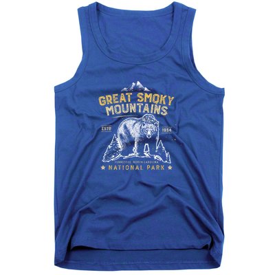 Great Smoky Mountains Cool Gift National Park Bear Vintage Cool Gift Tank Top